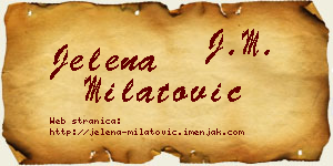 Jelena Milatović vizit kartica